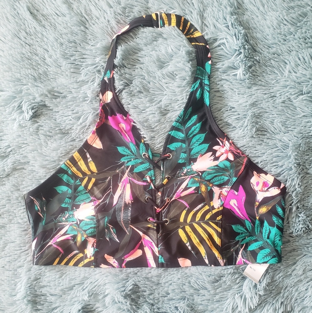 Old Navy Tropical Print Halter Bikini Top